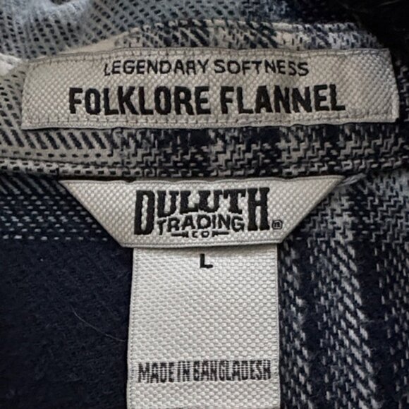 Duluth Trading Co Blue Plaid Heavy Flannel Jacket - Picture 3 of 6